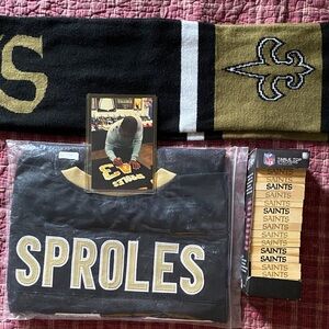 NFL New Orleans Saints Black and Gold Jersey and Fan Bundle